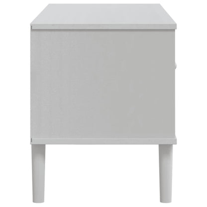 TV-skab SENJA Rattan Look Hvid 106x40x49 cm Fyrretræ