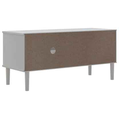 TV-skab SENJA Rattan Look Hvid 106x40x49 cm Fyrretræ