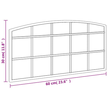 Wandspiegel Schwarz 60x30 cm Gewölbt Eisen