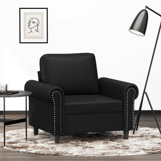 Sessel Schwarz 60 cm Kunstleder