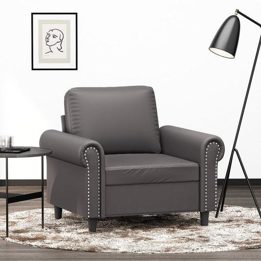 Sessel Grau 60 cm Kunstleder