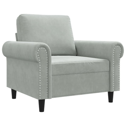 Sessel Hellgrau 60 cm Samt