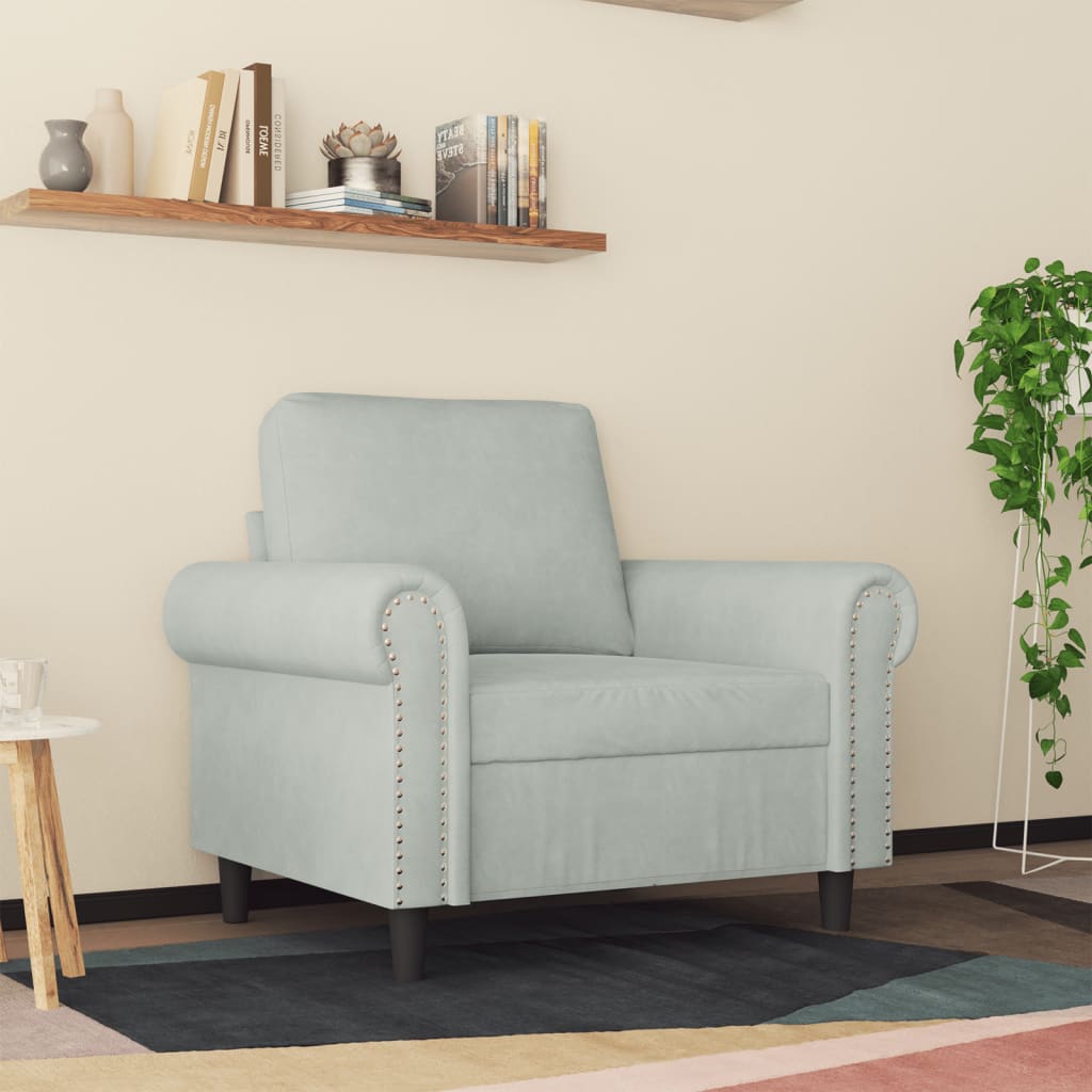 Sessel Hellgrau 60 cm Samt