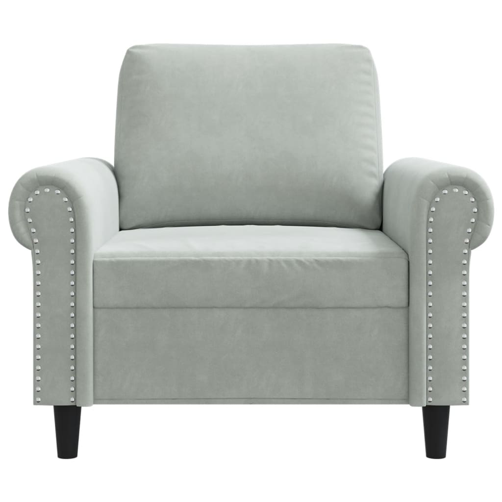 Sessel Hellgrau 60 cm Samt