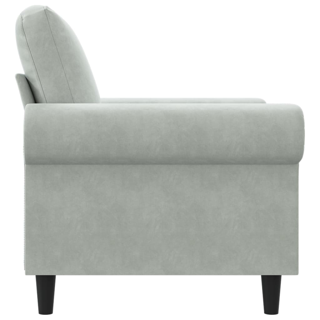 Sessel Hellgrau 60 cm Samt