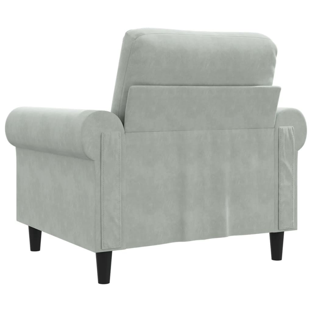 Sessel Hellgrau 60 cm Samt