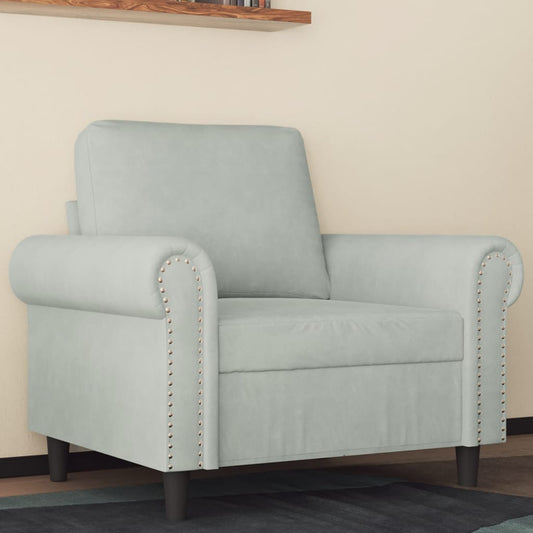 Sessel Hellgrau 60 cm Samt