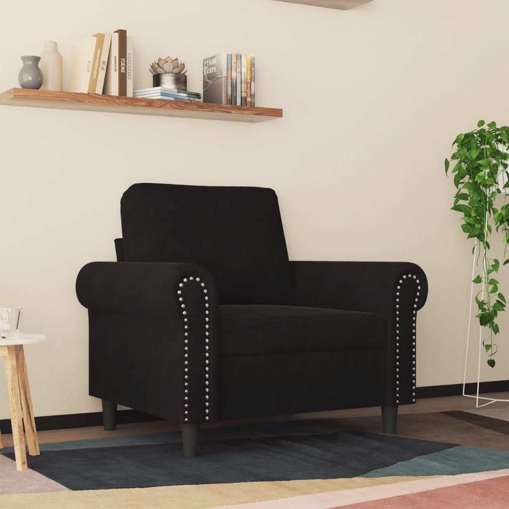 Sessel Schwarz 60 cm Samt