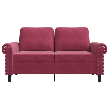 2-Sitzer-Sofa Weinrot 120 cm Samt