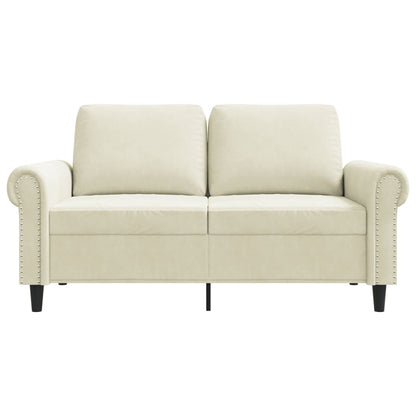 2-Sitzer-Sofa Creme 120 cm Samt