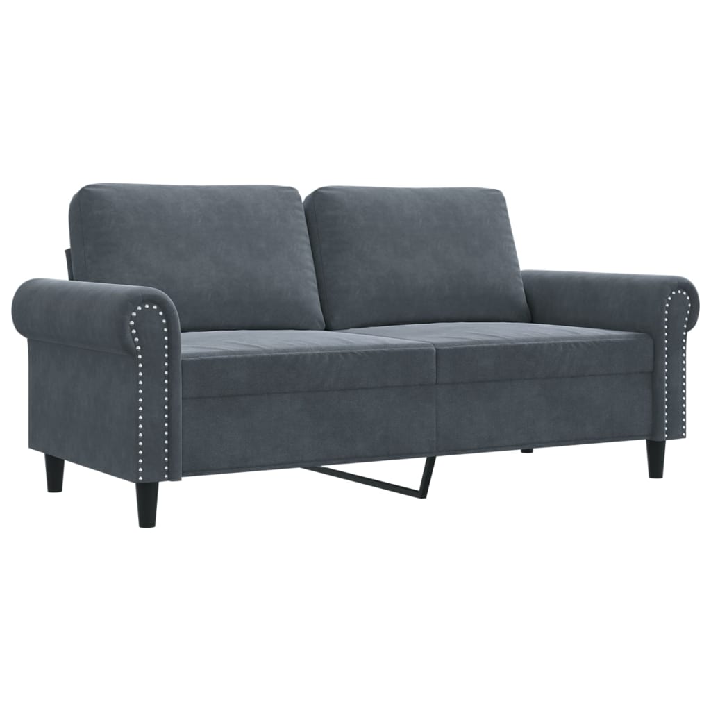 2-personers sofa mørkegrå 140 cm fløjl