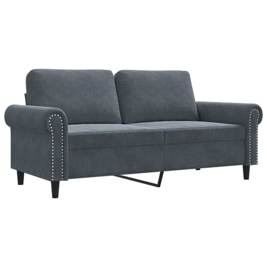 2-personers sofa mørkegrå 140 cm fløjl