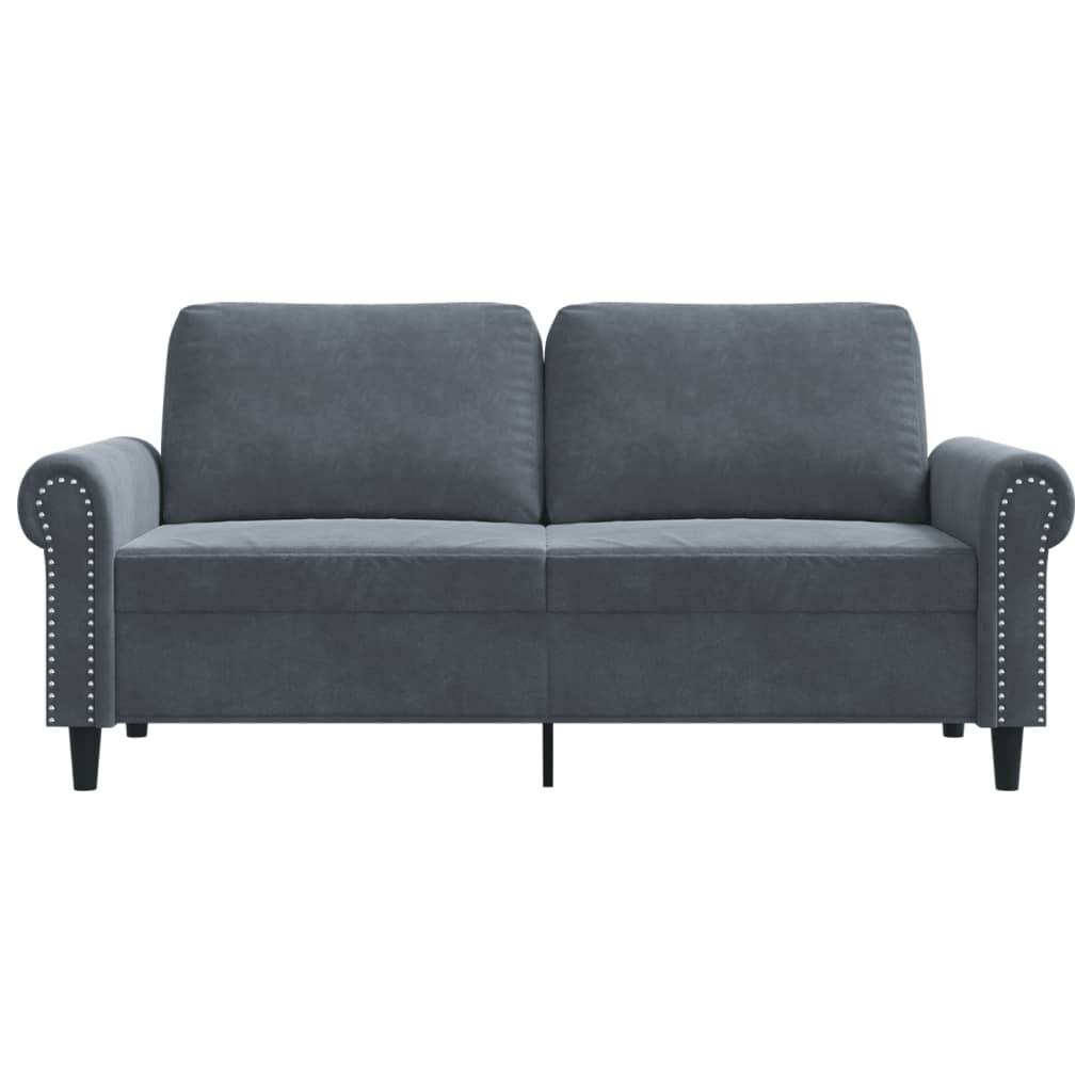 2-personers sofa mørkegrå 140 cm fløjl