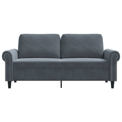 2-personers sofa mørkegrå 140 cm fløjl