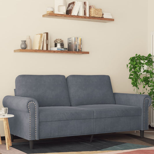 2-personers sofa mørkegrå 140 cm fløjl
