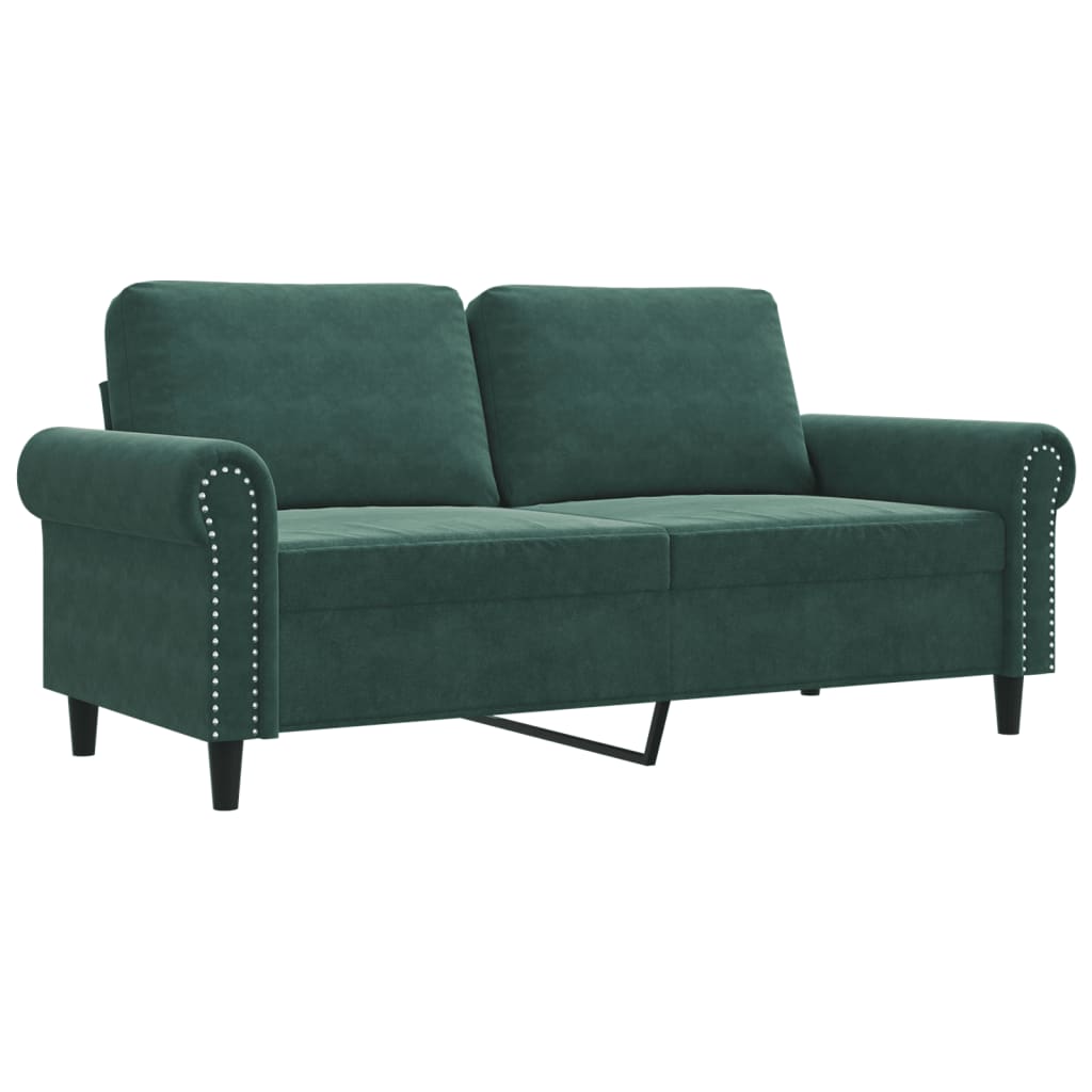 2-personers sofa mørkegrøn 140 cm fløjl