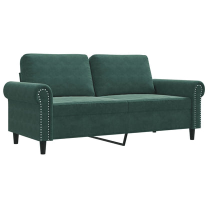 2-personers sofa mørkegrøn 140 cm fløjl