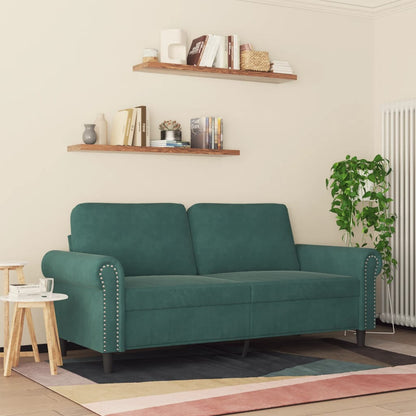2-personers sofa mørkegrøn 140 cm fløjl