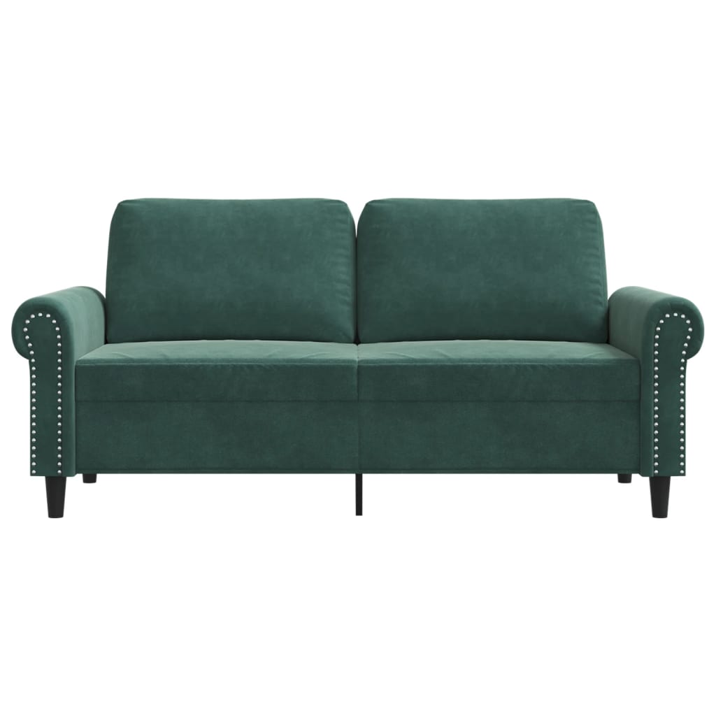 2-personers sofa mørkegrøn 140 cm fløjl