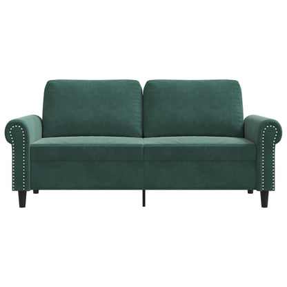 2-personers sofa mørkegrøn 140 cm fløjl