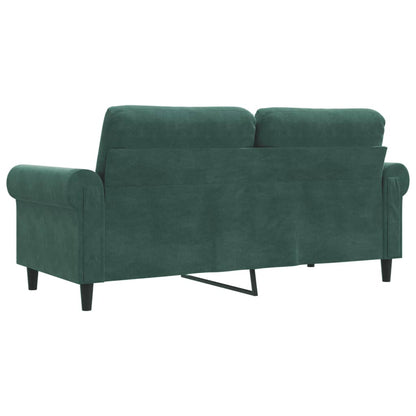 2-personers sofa mørkegrøn 140 cm fløjl