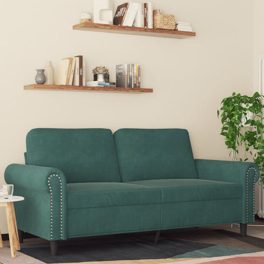 2-personers sofa mørkegrøn 140 cm fløjl