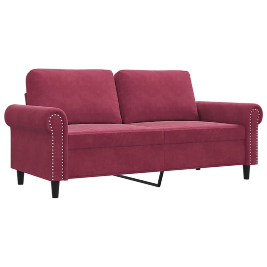 2-personers sofa vinrød 140 cm fløjl