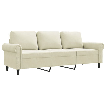 3-Sitzer-Sofa Creme 180 cm Samt