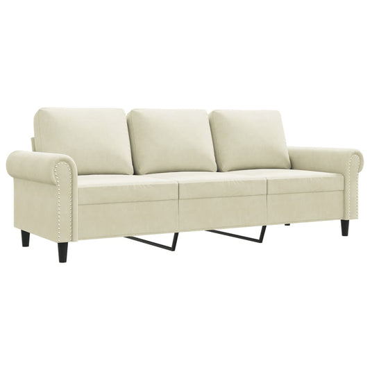 3-Sitzer-Sofa Creme 180 cm Samt