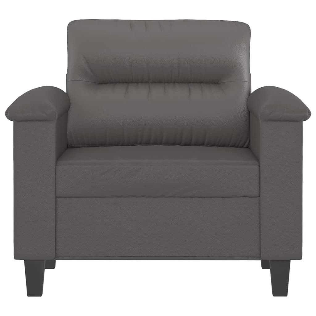 Sessel Grau 60 cm Kunstleder