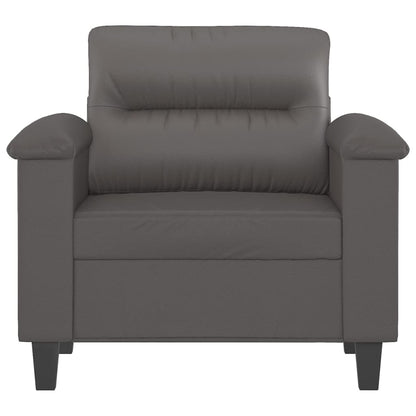 Sessel Grau 60 cm Kunstleder