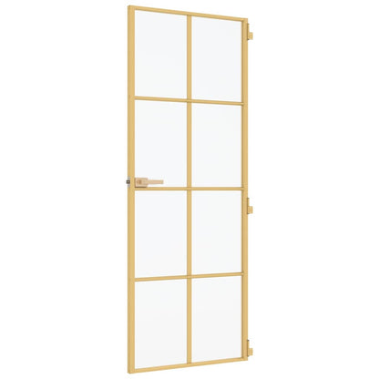 Innentür Schlank Golden 83x201,5 cm Hartglas und Aluminium