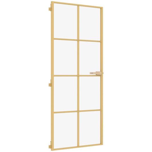 Innentür Schlank Golden 93x201,5 cm Hartglas und Aluminium