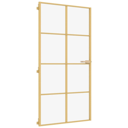 Innentür Schlank Golden 102,5x201,5 cm Hartglas und Aluminium