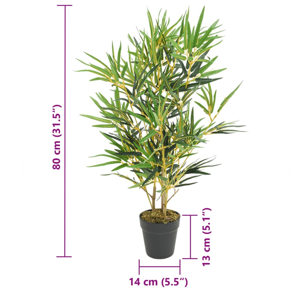 Bambusbaum Künstlich 368 Blätter 80 cm Grün