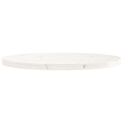 Tischplatte Rund Weiß Ø80x3 cm Massivholz Kiefer
