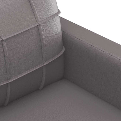 2-Sitzer-Sofa Grau 120 cm Kunstleder