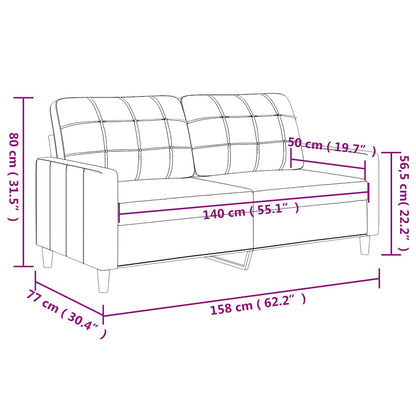 2-Sitzer-Sofa Weinrot 140 cm Kunstleder