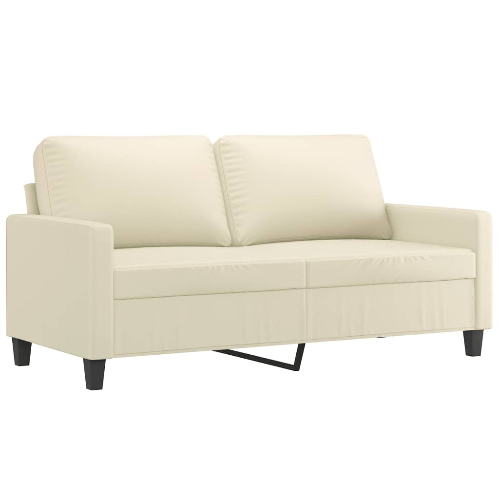 2-personers sofa creme 140 cm kunstlæder