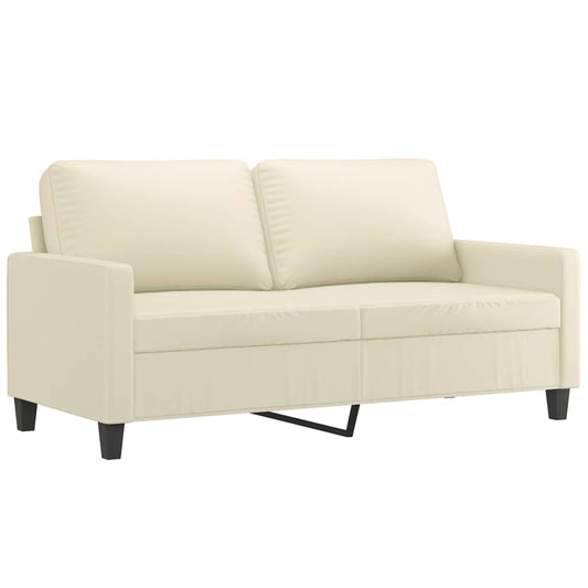 2-personers sofa creme 140 cm kunstlæder
