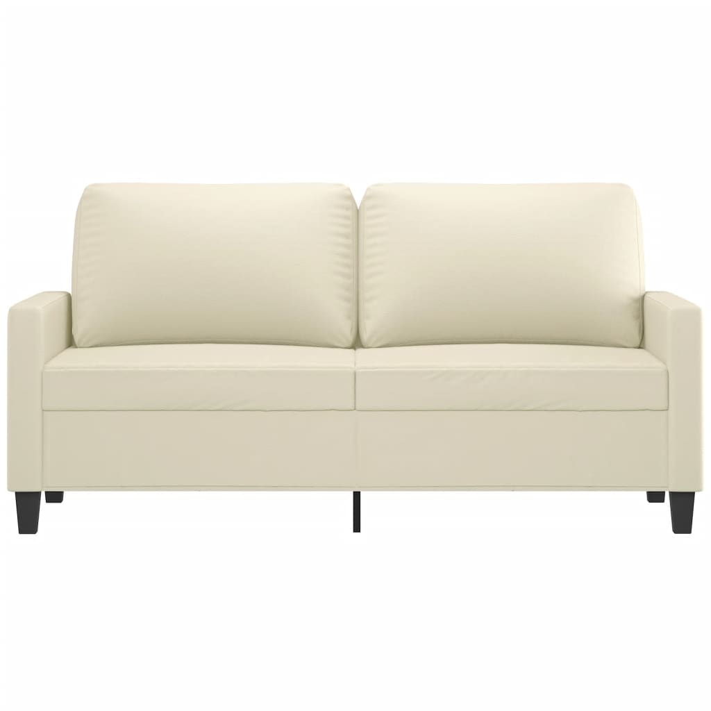 2-personers sofa creme 140 cm kunstlæder