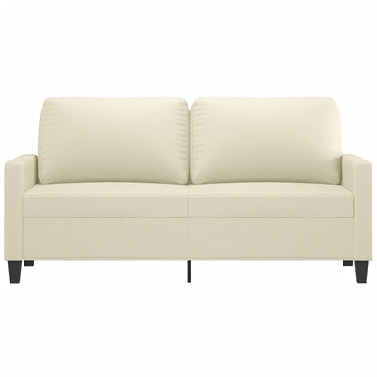 2-personers sofa creme 140 cm kunstlæder