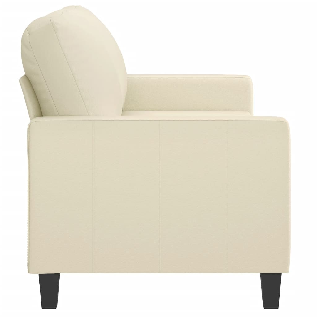 2-personers sofa creme 140 cm kunstlæder