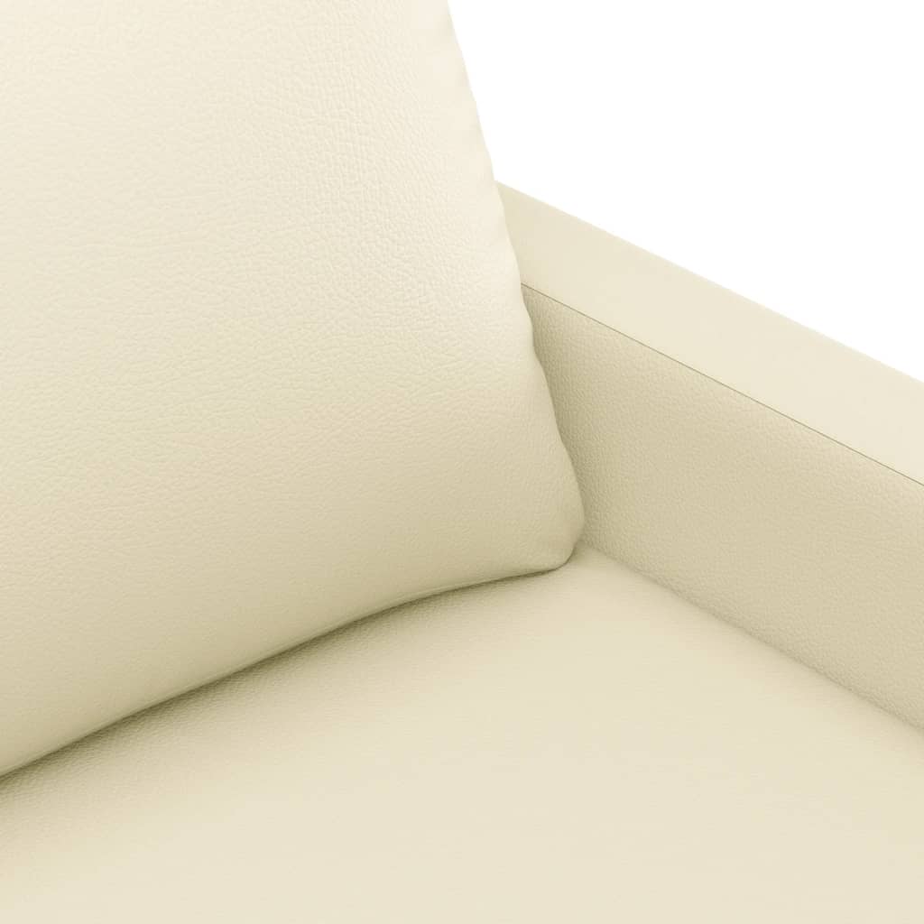 2-personers sofa creme 140 cm kunstlæder