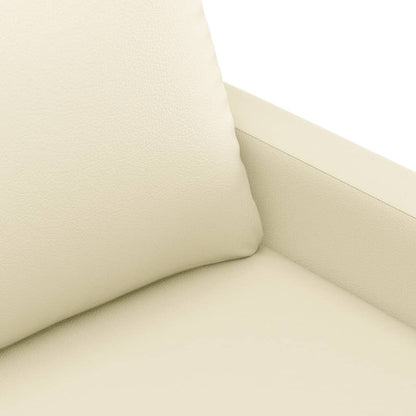 2-personers sofa creme 140 cm kunstlæder