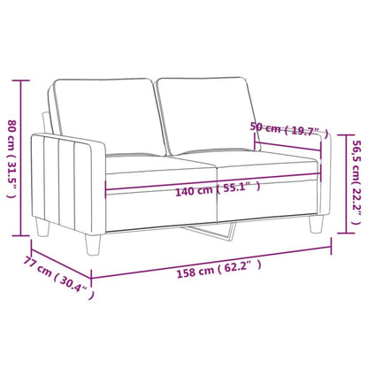 2-personers sofa creme 140 cm stof