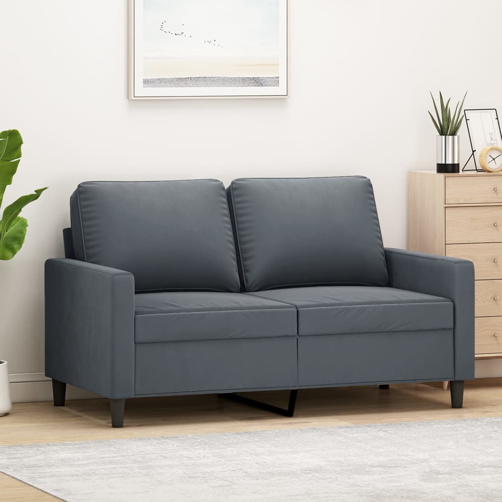 2-personers sofa mørkegrå 120 cm fløjl