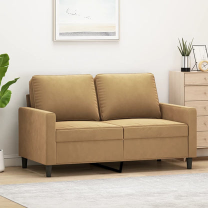 2-personers sofa brun 120 cm fløjl
