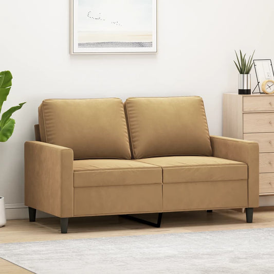 2-personers sofa brun 120 cm fløjl