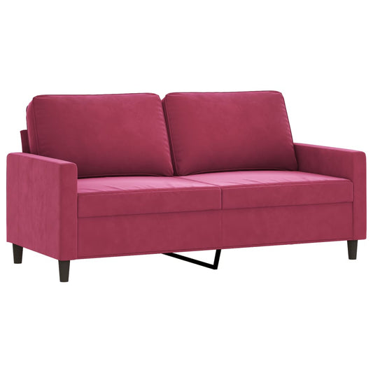 2-personers sofa vinrød 140 cm fløjl